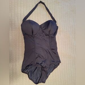 DKNY Black Halter Top Swimsuit